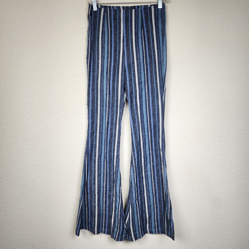 Free People Retro Stripe Small Blue Flares